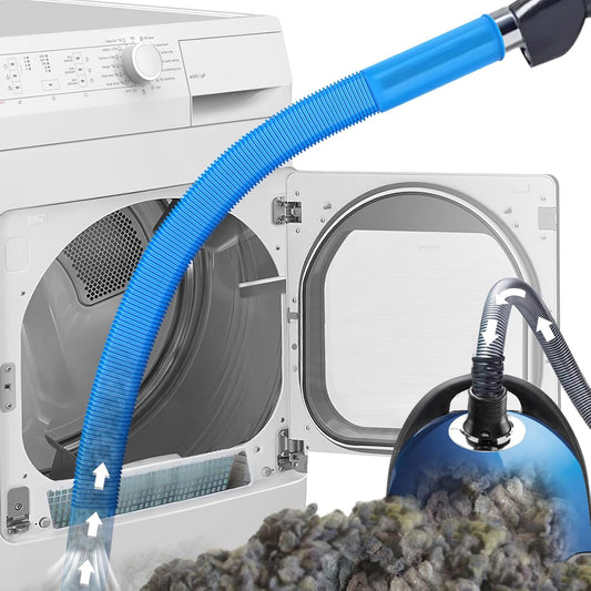 PetOde Dryer Vent Cleaner Kit - Flexible Lint Vacuum Attachment for Most Vacuums | Blue