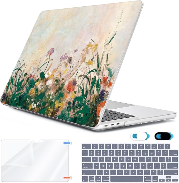 HOHAIYOO Compatible with MacBook Air 13.6 inch Case 2026 2025 2024-2022 Release M5 A3449 M4 A3240 M3 A3113 M2 A2681 with Touch ID, Hard Shell Case&Keyboard Cover&Screen Film&Webcam Cover, Oil Painting