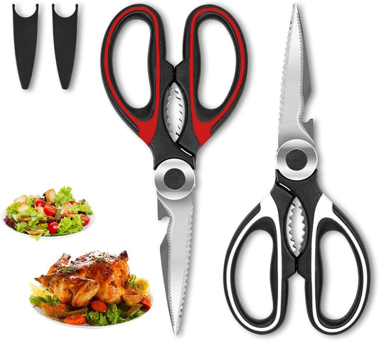 SZHLUX Kitchen Scissors - Heavy Duty Premium Shears for Food, Fish, Meat & Vegetables - 2-Pack