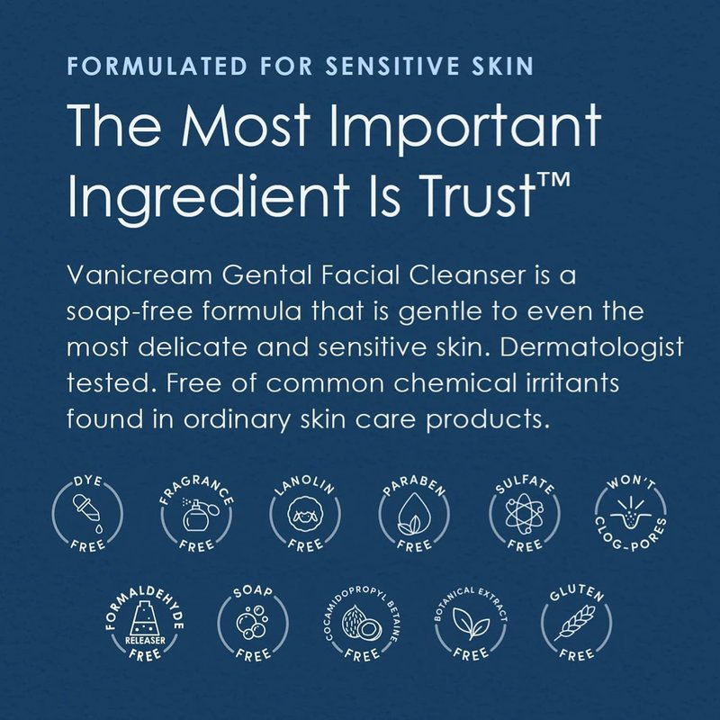 Vanicream Gentle Facial Cleanser - Soothing Formula for Sensitive Skin | 8 Fl Oz (Pack of 2)