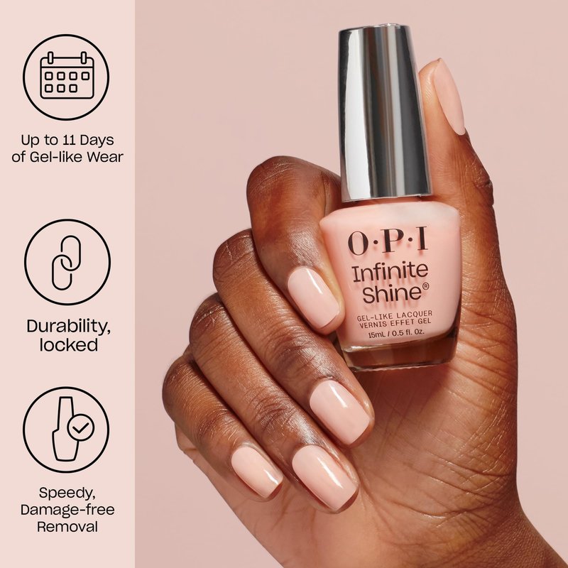 OPI Infinite Shine Princesses Rule! | Sheer Soft Pink Shimmer Long Wear Gel Like Nail Polish | Vegan, Long Lasting, Streak Free