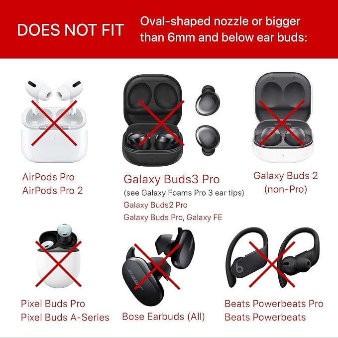 AirFoams Pro Universal Memory Foam Ear Tips w/Silicone Shield Patented for Sony WF-1000XM4, Beat Fit Pro, Beats Studio Buds, Buds 2 Pro, Jabra, Beats Flex. Replacement. Kickstarter. (SML)