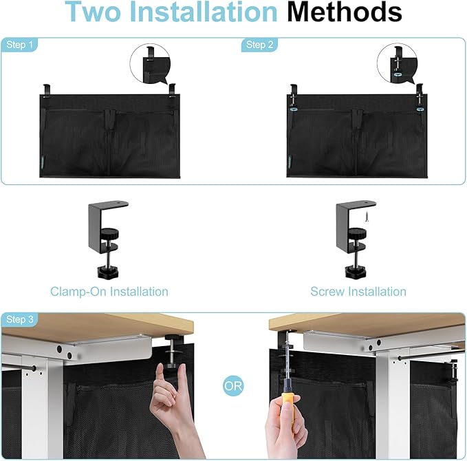 Under Desk Privacy Panel and Cable Management, 24" Felt Modesty Panel Kit
