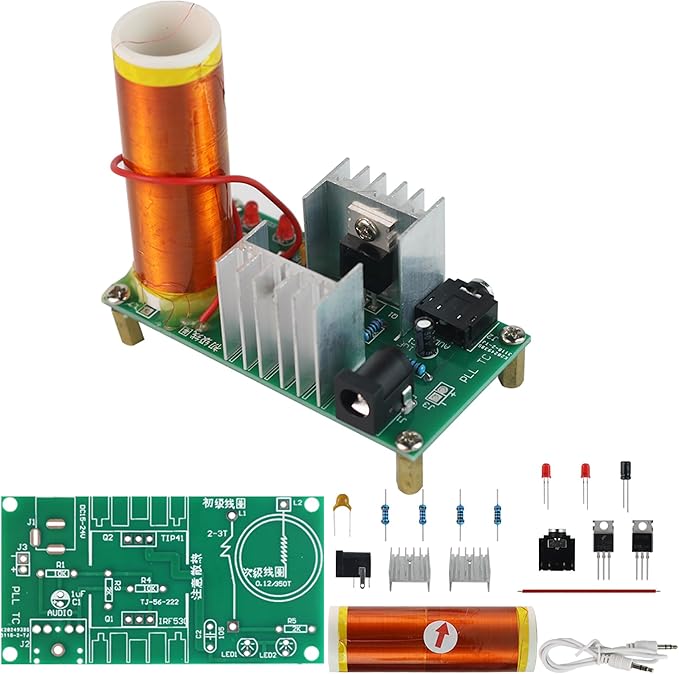 Yidab Tesla Coil Soldering Kit with Purple Arc & Bluetooth Music Sync | DIY Spark Generator for Science Experiments, Lighting Lamps, and Audio Visual Effects