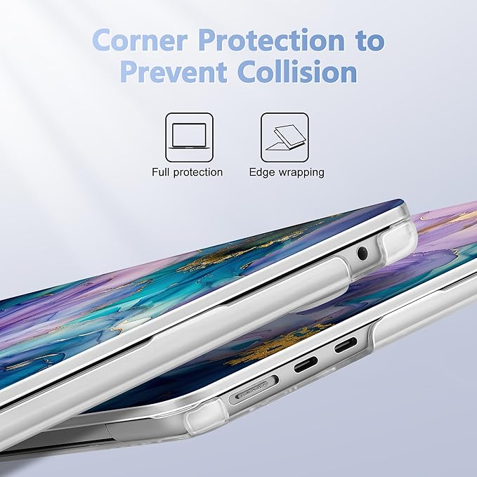 Lepeoac Case for 2026/2025/2024/2023 MacBook Air 15-inch Laptop Release M5 A3448 /M4 A3241 /M3 A3114 /M2 A2941, Stylish Protective Hard Shell Cover for MacBook Air 15.3 inch, Fluid Art Flowers
