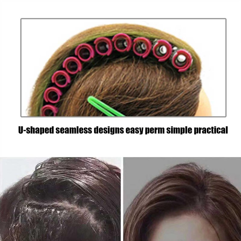 Fluffy Korean Root Perm Rods, 20pcs/set Hair Curling Rollers for Salon or DIY Styling, with Hairdressing Tools Kit (Pink)