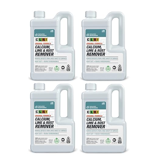 CLR PRO Calcium, Lime & Rust Remover - Quickly Removes Calcium and Lime Deposits, Stubborn Rust Stains, and Household Hard Water Deposits - 42 Ounce Bottle (Pack of 4)