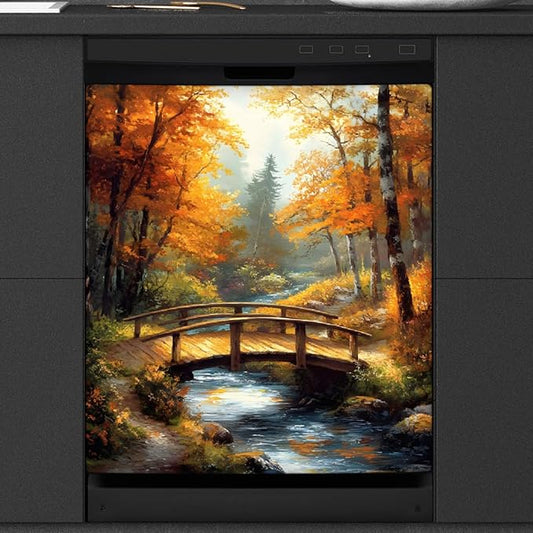 Autumn Lake Forest Dishwasher Magnet Cover for The Front Magnetic Dishwasher Door Covers Dish Washer Sticker Wrap Home Decorative Appliances Panel Decal Kitchen Decor 23" x 26" (Magnetic)