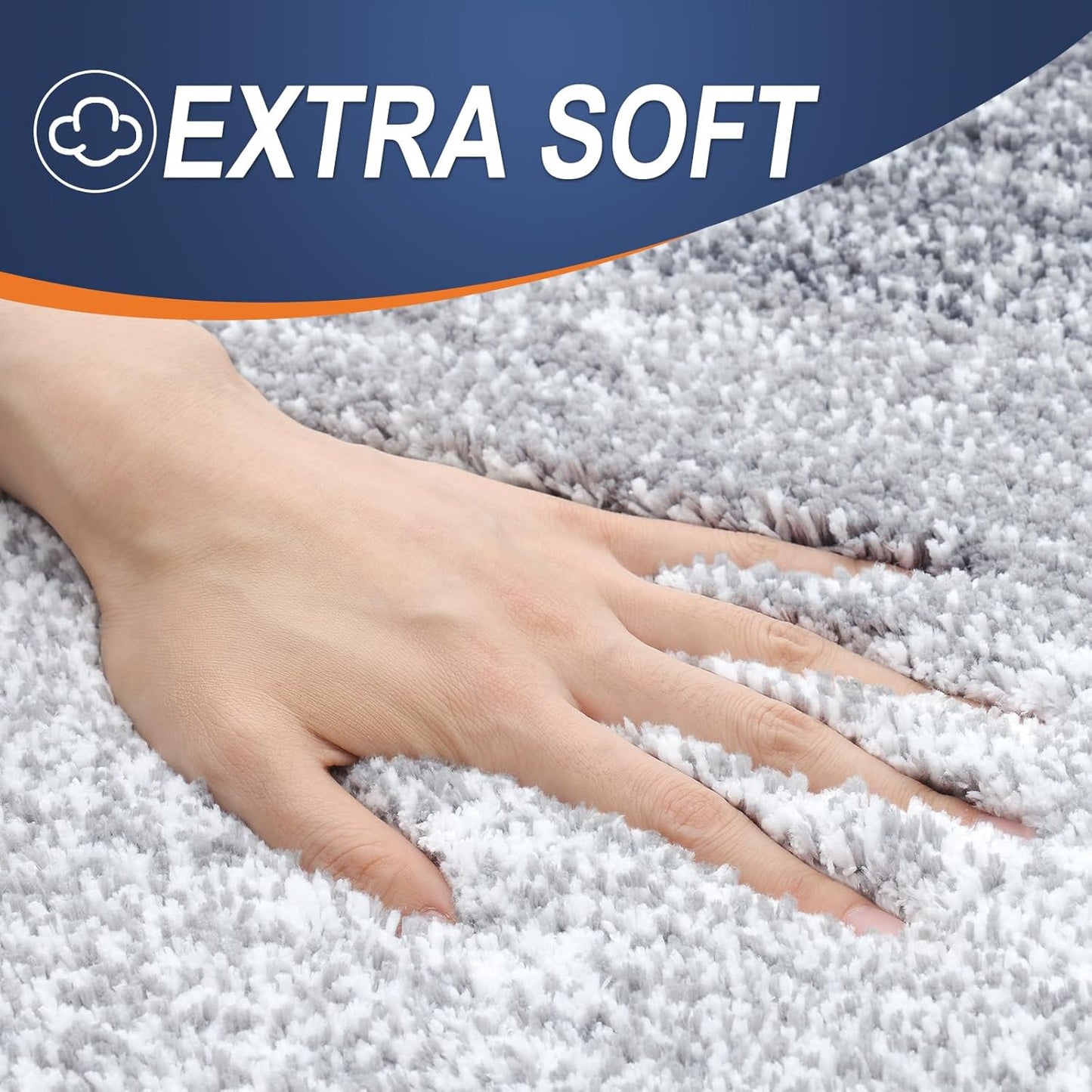 OLANLY Bathroom Runner Rug - Extra Soft Microfiber Mat with Rubber Backing | Quick Dry, Washable, 44x24, Light Grey