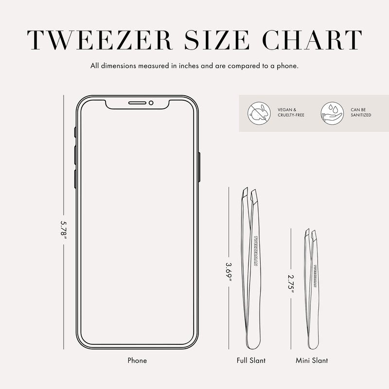 Tweezerman Mini Slant & Point Tip Tweezer Set - For Eyebrows, Travel
