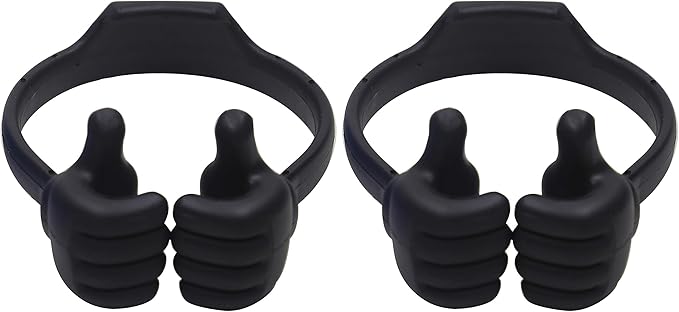 Honsky Cell Phone Stand Holder 2-Pack,Thumbs Up Lazy Phone Stand,Universal Adjustable Flexible Dock for All Phones & Tablets,Cute Perfect Valentine's Day Gifts for Him/Her,Gifts for Couples,Black