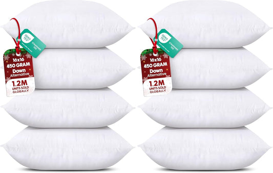 Utopia Bedding Throw Pillows - Set of 4 Fluffy Down Alternative Cushions | 16 x 16 Inches, White