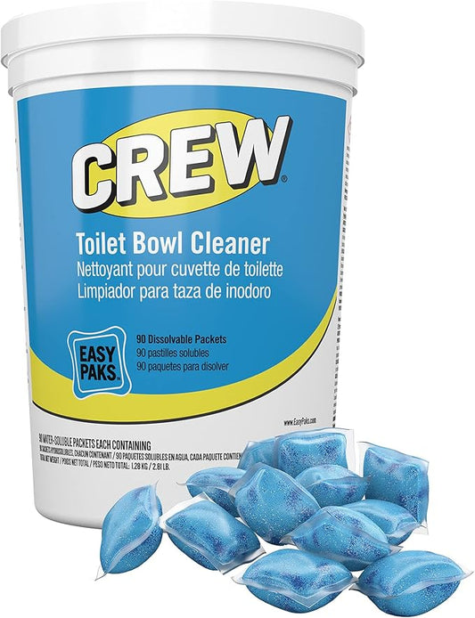CREW CBD540731 Toilet Bowl Cleaner Easy Paks, Packets Foam & Dissolve to Leave Toilet & Urinal Sparkling Clean, Fresh Floral Scent, Paks, 90-Count