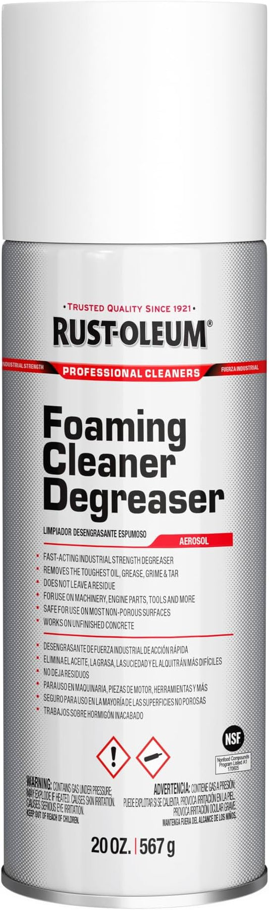 Rust-Oleum Professional Cleaners Foaming Cleaner Degreaser | 20oz Aerosol Can | Professional Strength