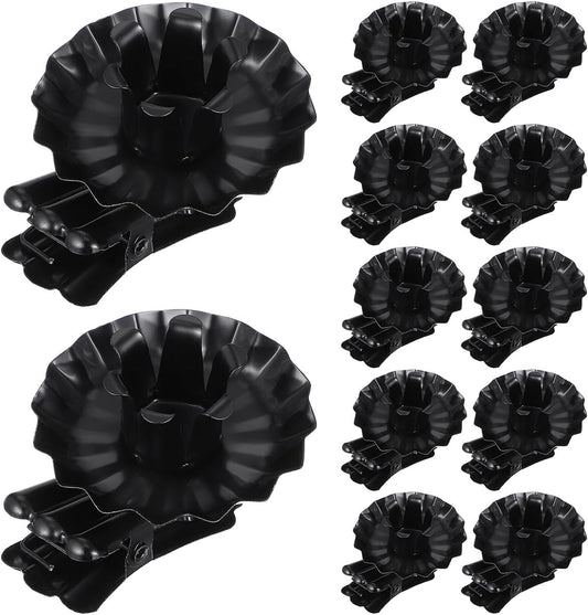 Skiennix 20Pcs Christmas Candle Holder Clips - Vintage Black Metal Pillar Candle Clips for Tree Decor