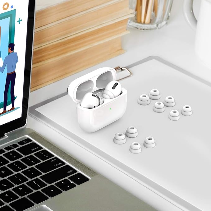 Delidigi for 6 Pairs AirPods Pro 2nd/1st Generation Ear Tips Replacement,Noise Reduction Silicone Earbuds Earplug Accessories Built-in Dust Guard Screen&Fit in The Charging Case S/M/L Size