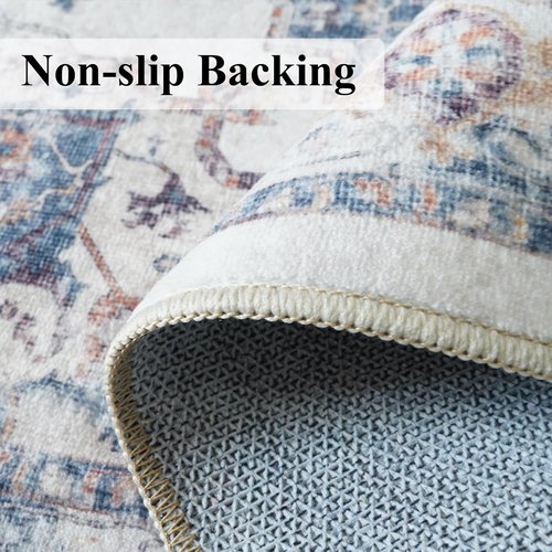 Hallway Washable Runner Rug - Vintage Soft Non-Slip Indoor Carpet for Entryway | 2'6''x12', Brick
