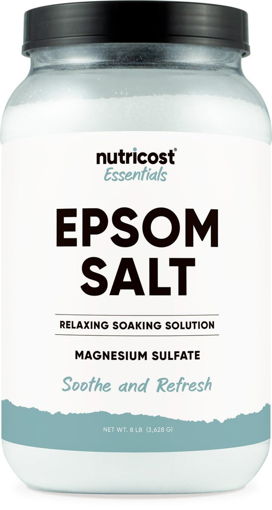 Nutricost Essentials Pure Epsom Salt 8 LBS (100% Pure Magnesium Sulfate) - Relaxing Soaking Solution