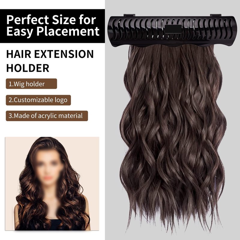 Hair Extension Holder Hair Extension Style Caddy Designed to Hold Clip-Ins, Tape-In’s, Micro Bundles and Sew-In Wefts While You Color, Wash, Style, Pack and Store (Black)