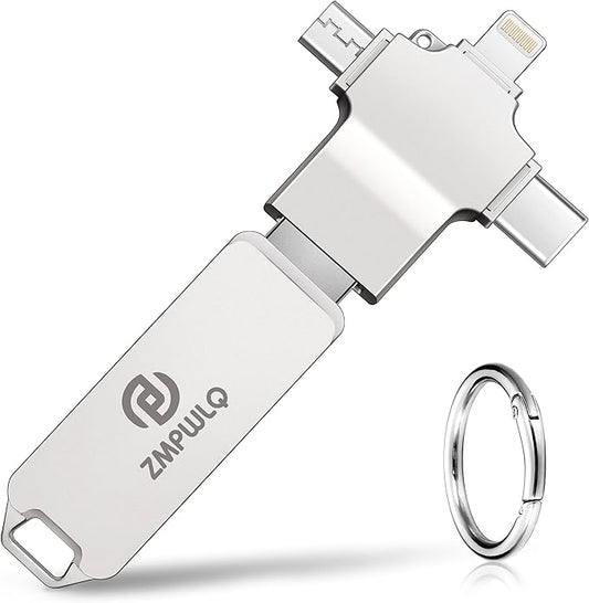 Photo Stick 256GB 4-in-1 USB Flash Drive for iPhone Android PC Auto Backup
