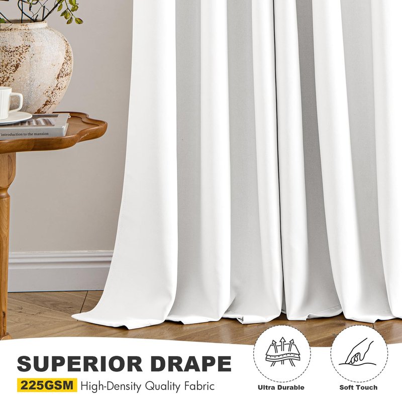 MIULEE Pure White Room Darkening Curtains - Grommet Top Bedroom Window Treatment Curtains Thermal Insulated Drapes for Living Room Kitchen Light Blocking Drapery, 40 x 54 Inches Long, 2 Panels