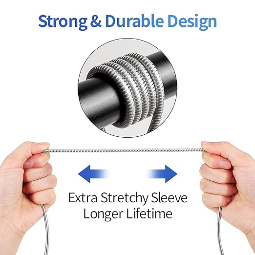 METZONIC MFi Certified Charger Cable[2 Pack, 6.6 Feet] Metal Braided USB Cable with Insulation Coated Steel Jacket, Strong & Fast Charging Data Transfer Cord Compatible with iPhone/iPad