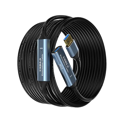 SSS·GRGB USB 3.0 Extension Cable 80FT Type A Male to Female Active Extender Cord with 4 Extension Chipsets Signal Booster and 1 USB-C Charging Port, for Webcam, PlayStation, Printer, Camera