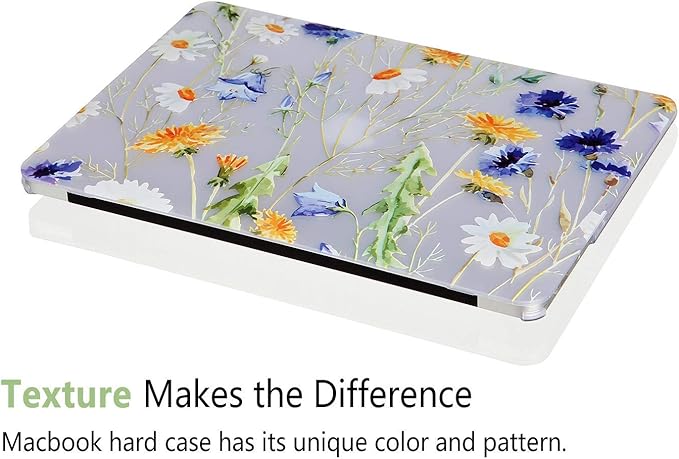 iDonzon Case for MacBook Pro 13 inch M2 M1 A2338 A2289 A2251 A2159 A1989 A1706 2023-2016 Release with Touch ID, 6 in 1 Matte Clear Shell&Keyboard Cover&Screen Protector&Webcam Cover, Floral