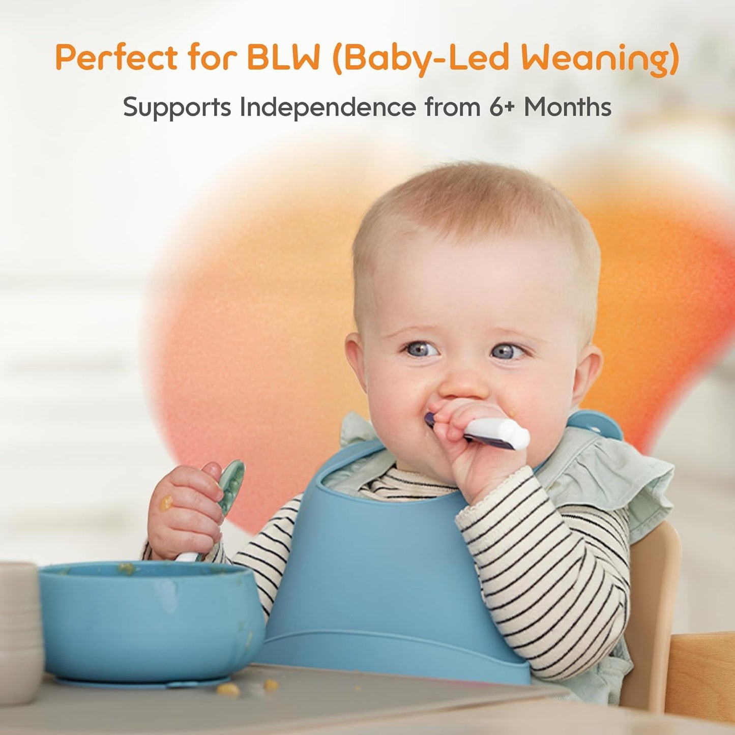 NumNum Baby Spoons Set - Silicone Self-Feeding Utensils for Baby Led Weaning | BPA-Free, 3 Pack Nature Friends, 6+ Months