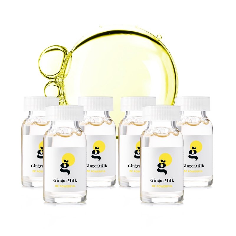 Ginger Milk Ampoule for Hair Loss Control with Biotin | Revitalizing Hair Treatment | BE POWERFUL (Pack 6 x 0.5 fl oz)