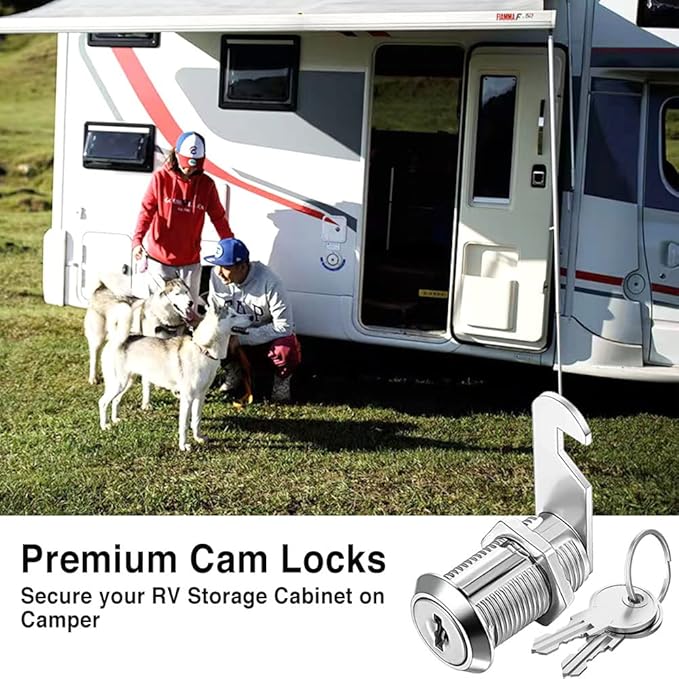 Sartatue Cabinet Cam Locks Keyed Alike, 1-1/8'' Fits on7/8'' Max Door Thickness, Secure File Drawer Mailbox RV Storage Replacement Set, Zinc Alloy (1-1/8 Inch 6Pcs)
