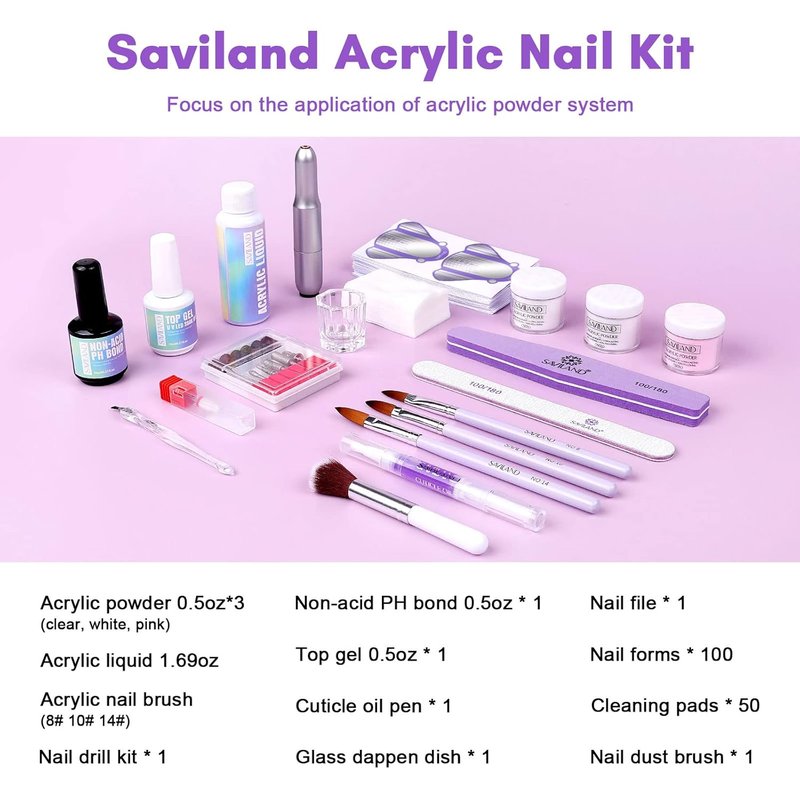 Acrylic Nail Kit - Complete Set with Nail Glue, Drill & Tips | Professional Quality
