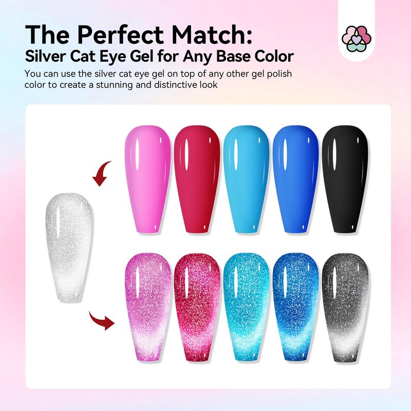 SAVILAND 12 Colors Crystal Cat Eye Gel Nail Polish Set: Glitter Shiny Dreamy Series with Double-head Magnetic Stick Reflective Disco 2025 Fall Gel Nail Polish Manicure DIY Nail Art Salon Home Gifts