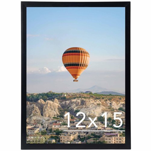 JCJMY 12x15 Picture Frame, Wall Hanging Horizontally and Vertically, 12 x 15 Wall Gallery Poster Photo Frame with Shatter Resistant Plexiglass, Black