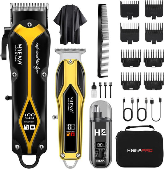 Professional Hair Clippers for Men - Electric Barber Clipper Set with LED Display | Complete Hair Trimmer Kit