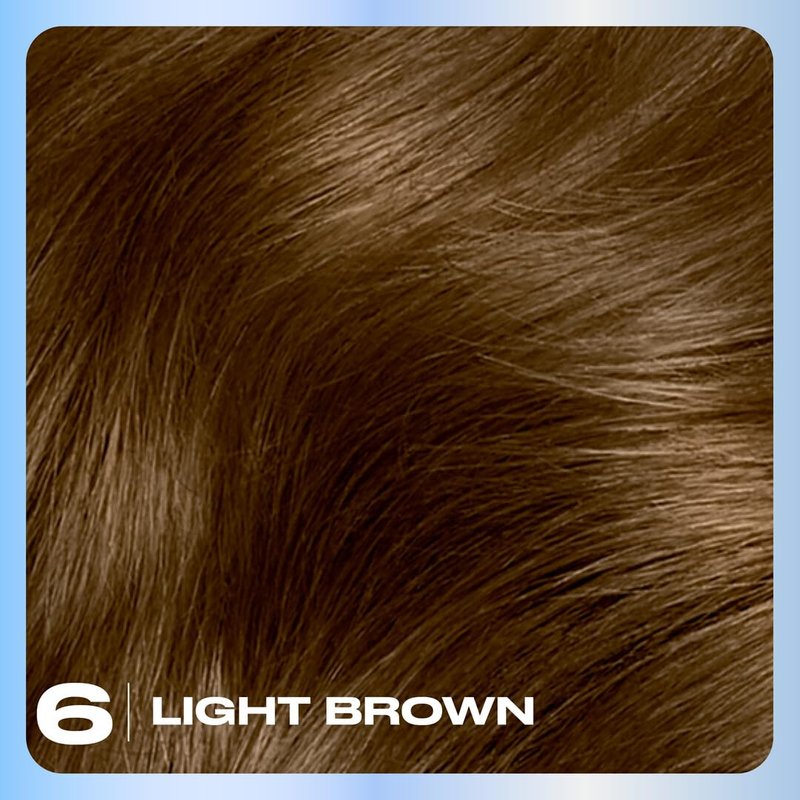 Clairol Nice'n Easy Permanent Hair Dye, 6 Light Brown | 100% Gray Coverage | Long‑Lasting, Natural‑Looking Color & Shine | Pack of 1