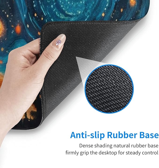 PPZCXWP Gaming Mouse Pad, Large Non-Slip Rubber Base Mousepad, Keyboard Mouse Mat, Desk Pad with Stitched Edges, 31.5x11.8inch, Abstact Sky, PPZCXWP007