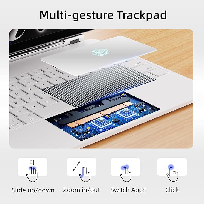 for iPad Pro 13 inch M5 2025 & M4 2024 case with keyboard M4,Magnetic Attach,Multi-Gesture Trackpad,7-Color Backlit,Shortcut Keys,Auto sleep/awake,Magic Keyboard for iPad Pro 13-inch M4 2024,White