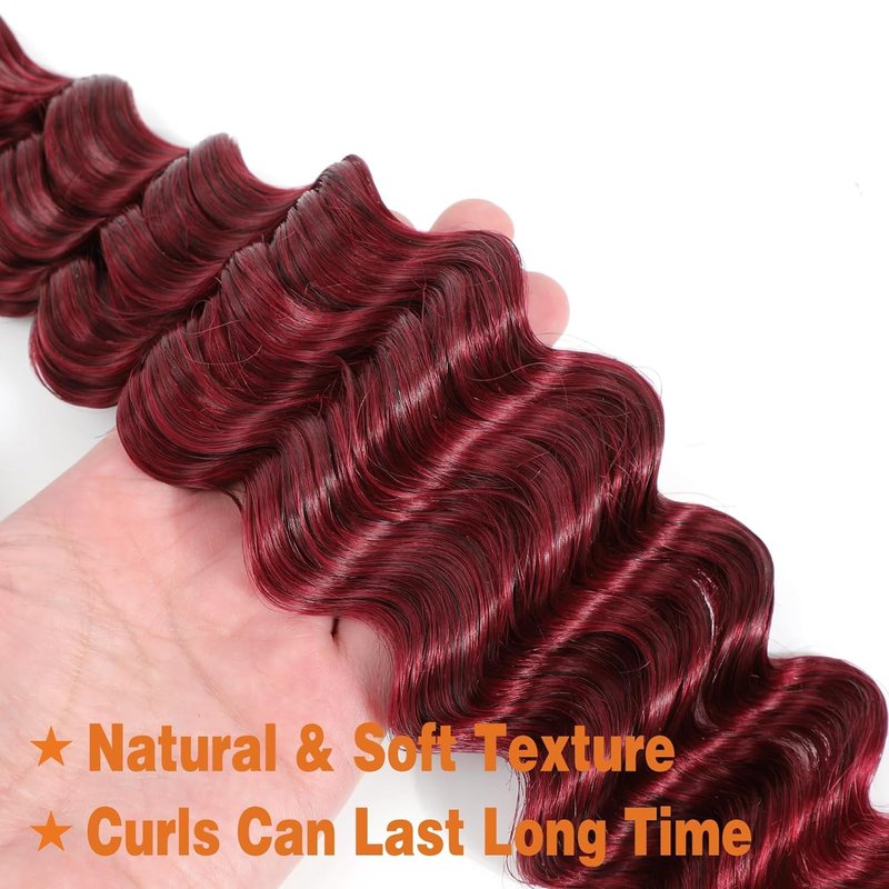 Xddnamei Curly Burgundy Human Braiding Hair 2 Bundles Total 100g 22 Inch 99J Burgundy Braiding Human Hair Brazilian Virgin Hair Bundles for Boho Braids