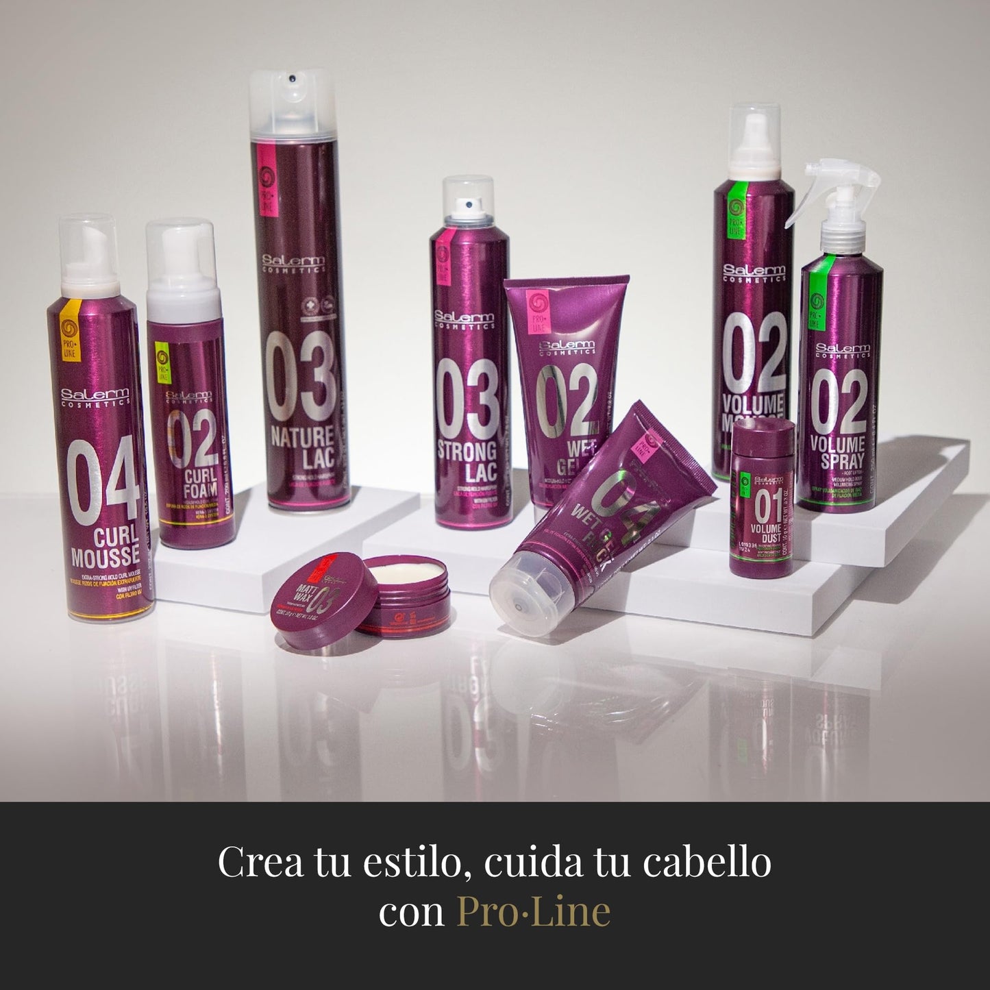 SALERM - Hair Styling Gel - Pro Line Wet Gel Rock 04-500 ml - Long-Lasting Strong Hold - Wet Effect - with Caffeine and Fixative Resins - Leaves No Residue - Flexible Styling
