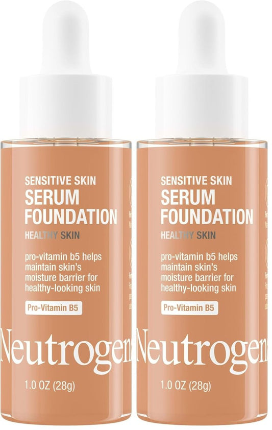 Neutrogena Healthy Skin Serum Foundation - Color Correcting & Pore Minimizing Liquid, Medium/Deep 01, 1 oz (Pack of 2)