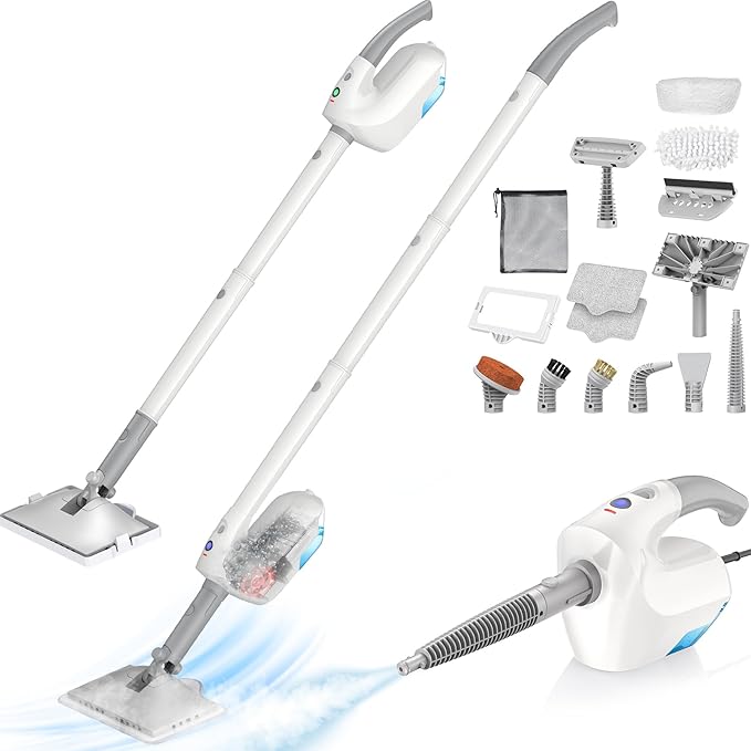 10-in-1 Steam Mop, Detachable Handheld Steam Cleaner, Multi & Up Steamer for Cleaning with 350ml Tank,10s Heat-Up, 23Ft Cord, 248Â°F 1200W Powerful Floor Steam Mop for Hardwood Floors, Grout, Carpet