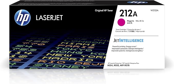 HP 212A Magenta Toner Cartridge Printers | Works with Color LaserJet Enterprise M554, M555 Series; Color LaserJet Enterprise MFP M578 Series | W2123A