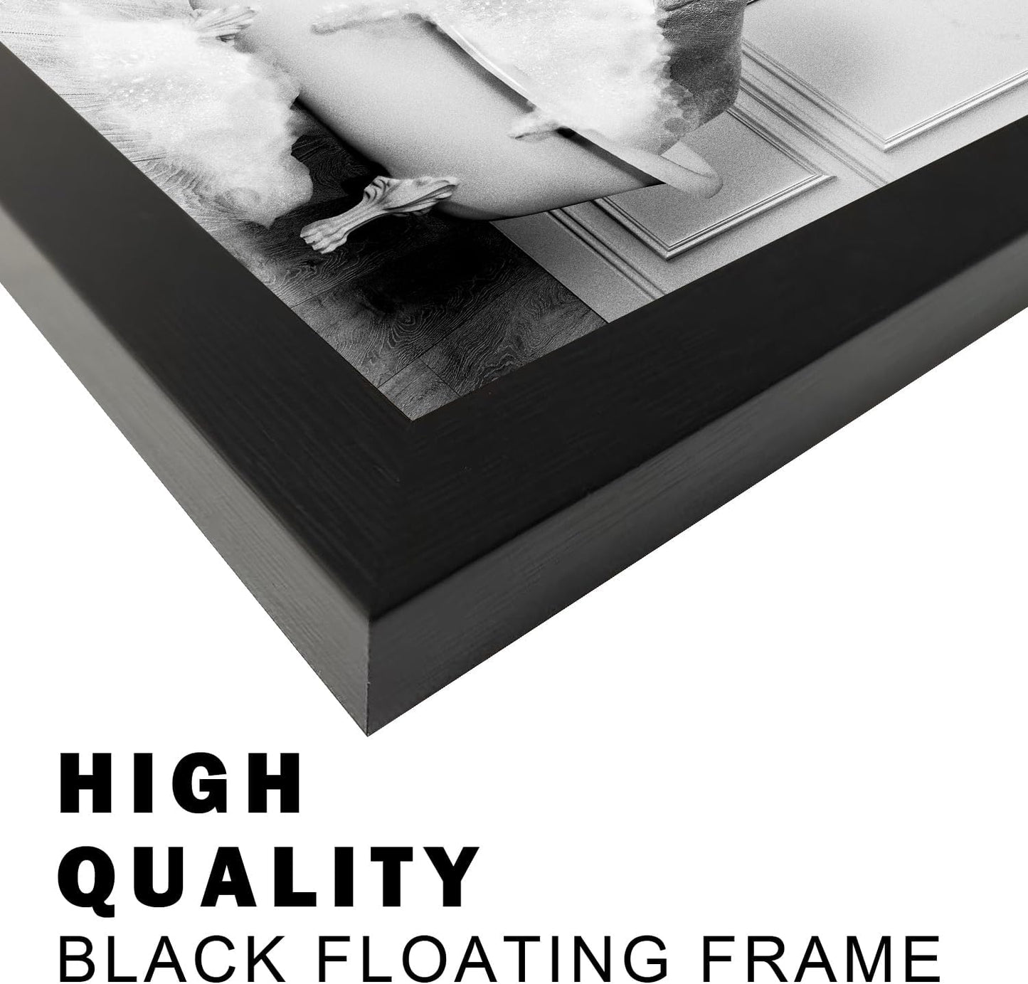 Regine Switzerland Framed Bathroom Decor - Funny Elephant in Bathtub Canvas Art | Black and White Print