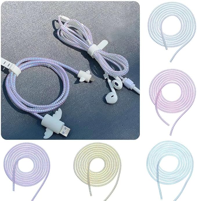 HODASHI Spiral Cable Protector, 1.5m (4.92ft), Green