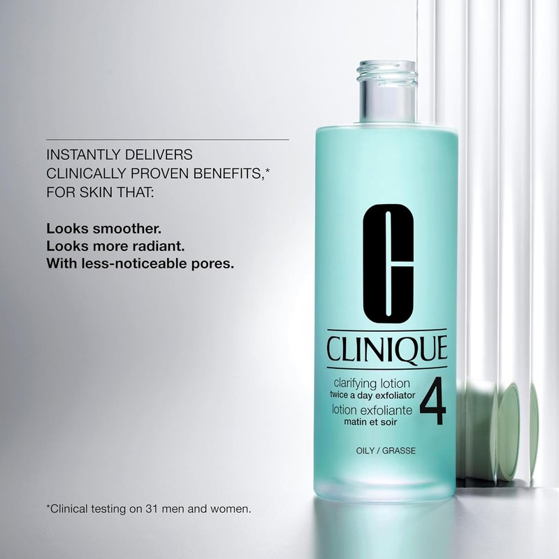 Clinique 3-Step Clarifying Lotion - Exfoliating Toner with Witch Hazel & Salicylic Acid for Oily Skin Types | 4 oz