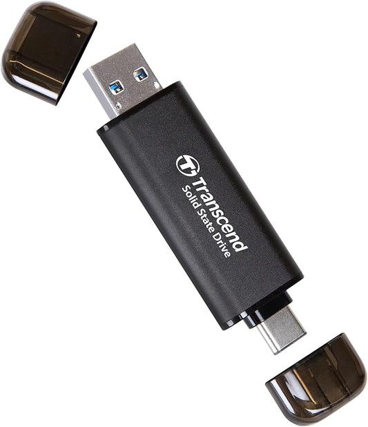 Transcend ESD310 512GB External SSD, Up to 1,050MB/s, Dual USB Flash Drive for iPhone/iPad/Mac/Windows, Android/Tablet/PC, USB 3.2 Gen 2 Thumb Drive Photo Stick, 2-in-1 Type C &Type A Memory Stick