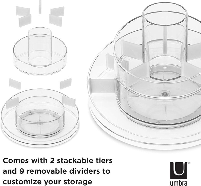 Makeup Organizer - Umbra Cascada Clear Acrylic Design | Compact & Stylish