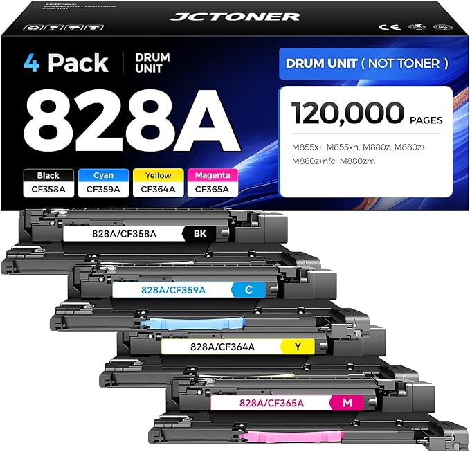 JCTONER 828A Toner Cartridge Image-Drum 4 Pack Compatible 828A Drum Unit