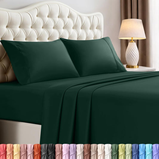 Utopia Bedding King Size Sheet Set - Soft, Breathable Microfiber | 4-Piece in Emerald Green